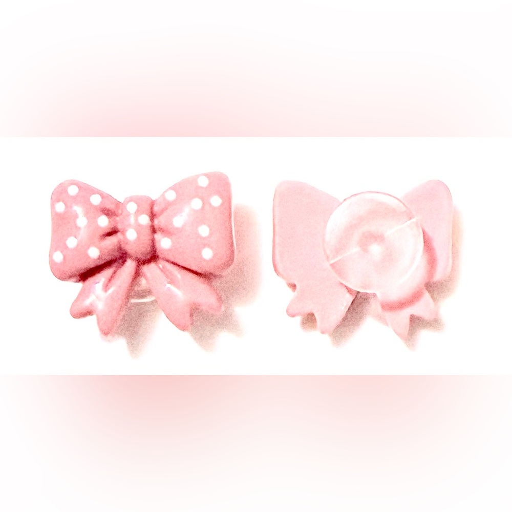 2 Bow Resin Glossy Croc Charms Jibbit Shoe Charm Disney Croc Charms